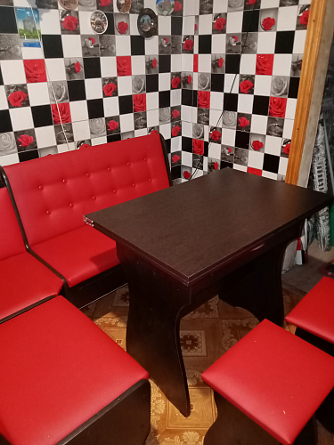 Кухонный уголок Смак-3 дуб / кожзам коричневый фото покупателя 2