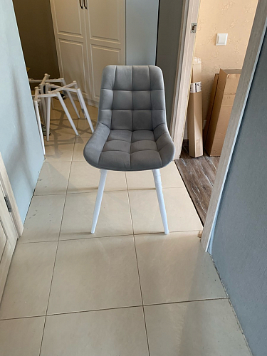 Стул на металлокаркасе Челси бежевый / белый каркас фото покупателя 161