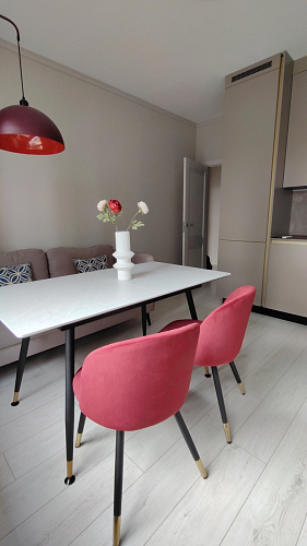 Стул на металлокаркасе Gabi 1 light blue / black / gold фото покупателя 601