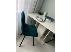 Стул на металлокаркасе Чилли синяя ткань / белый фото покупателя 406