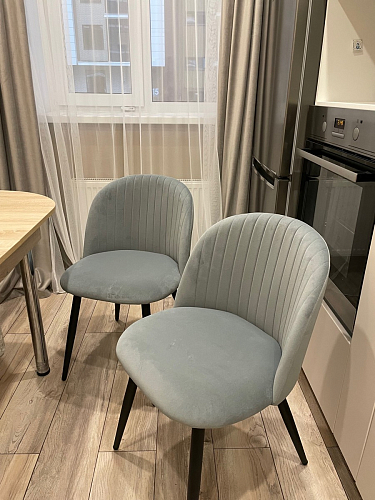 Стул на металлокаркасе Gabi 1 light blue / black / gold фото покупателя 808