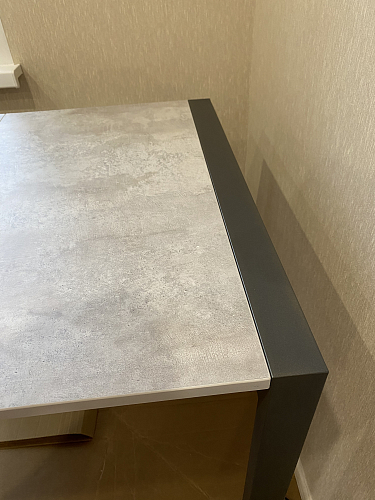 Стол Центавр 120(160)х70х75 файерстоун / черный матовый фото покупателя 84