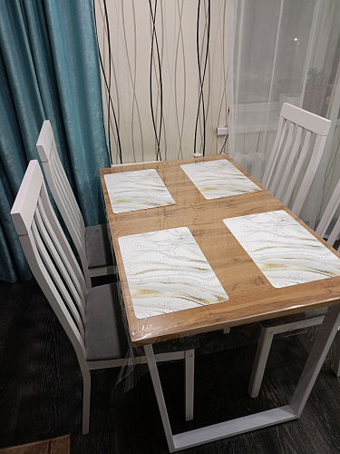 Деревянный стол Лота Лофт 120х75 белый матовый / дуб крафт золотой фото покупателя 451