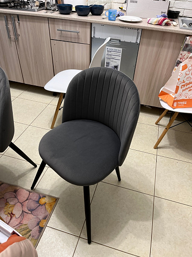 Стул на металлокаркасе Gabi dark beige / black / silver фото покупателя 562