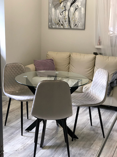 Стул на металлокаркасе Capri dark beige / white фото покупателя 11
