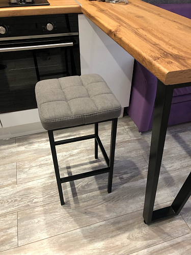 Барный стул Лофт ткань канди крем / черный матовый фото покупателя 36