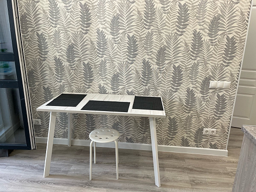 Стол Тринити Лофт 120 32 мм бетон / черный матовый фото покупателя 222