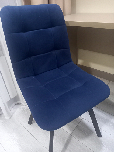 Стул на металлокаркасе Чилли синяя ткань / белый фото покупателя 1444