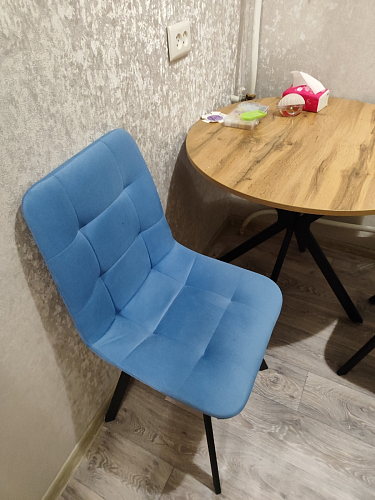 Стул на металлокаркасе Чилли К светло-серый велюр / черный каркас фото покупателя 1095