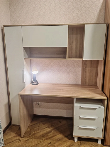 Письменный стол Комфорт 12.95 N дуб сонома / белый PE шагрень фото покупателя 9