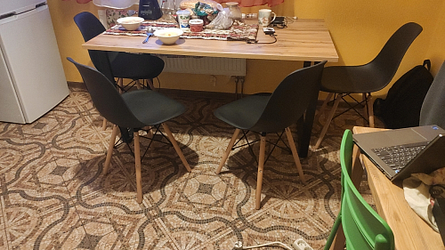 Стол Лота Лофт 140 25 мм черный матовый / бетон фото покупателя 841