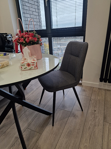 Стул на металлокаркасе Texas 1 поворотный бежевый / черный фото покупателя 3