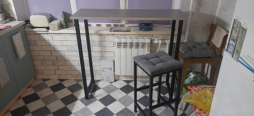 Барная стойка Дилан Лофт 120х40х90 бетон светлый фото покупателя 154