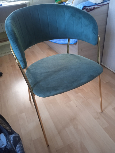 Стул на металлокаркасе Kamelia голубой / голубой / золотой фото покупателя 78