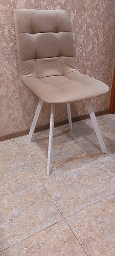 Стул на металлокаркасе Чилли К светло-серый велюр / черный каркас фото покупателя 1356