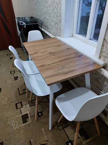 Стол Тринити Лофт 120 32 мм дуб галифакс табако / черный матовый фото покупателя 144