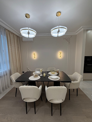 Керамический стол Готланд 160(220)х90х79 белый мрамор / черный фото покупателя 9