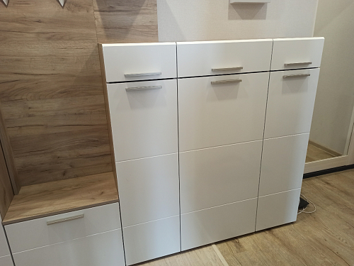 Комод Лайн 13.121 дуб серый craft K 002 PW / белый глянец пвх фото покупателя 3