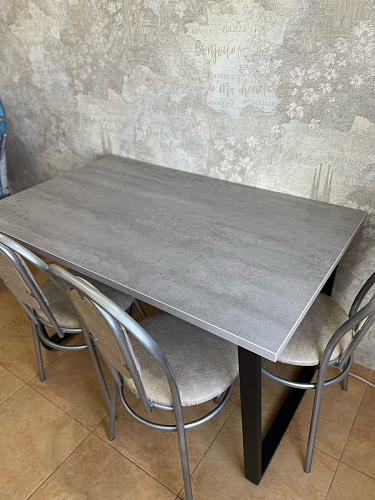 Деревянный стол Лота Лофт 140х80 черный матовый / бетон светлый фото покупателя 642