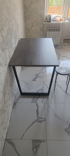 Стол Лота Лофт 140 25 мм черный матовый / бетон фото покупателя 940