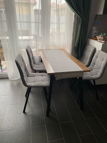 Обеденная группа Эделин темно-серый / дуб вотан / черный матовый фото покупателя 1