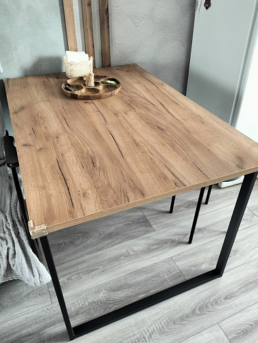 Деревянный стол Лота Лофт 120x75 дуб крафт табачный / черный матовый фото покупателя 987