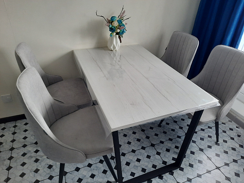 Стол Лота Лофт 120 32 мм бетон / черный матовый фото покупателя 334