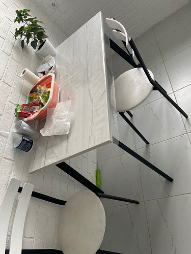 Стол Тринити Лофт 120 32 мм бетон / черный матовый фото покупателя 510