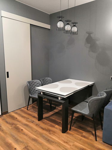 Стеклянный стол Давос белый / венге фото покупателя 1