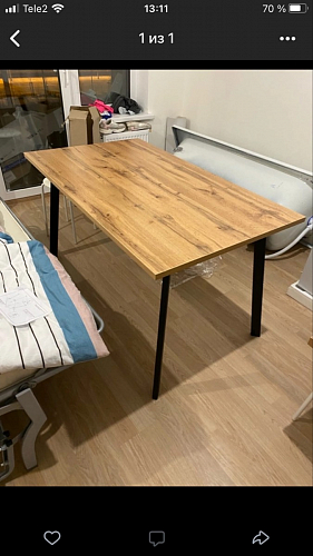 Стол Тринити Лофт 120 32 мм бетон / черный матовый фото покупателя 438