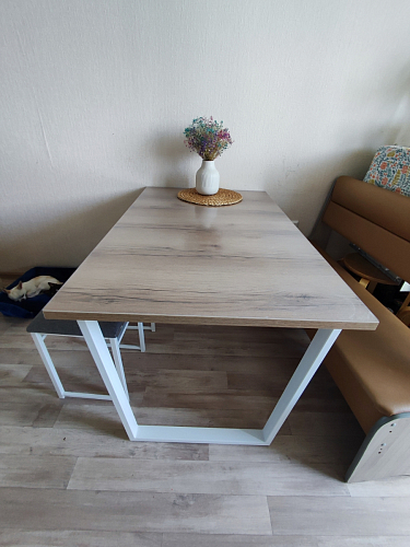 Деревянный стол Лота Лофт 140х80 черный матовый / бетон светлый фото покупателя 917