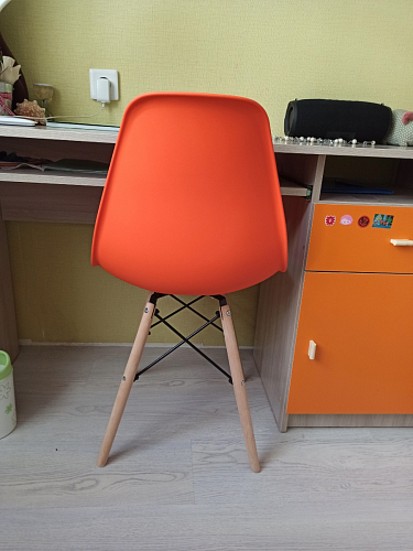 Пластиковый стул Eames PC-015 серо-голубой / дерево фото покупателя 141