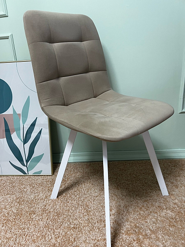 Стул на металлокаркасе Чилли синяя ткань / белый фото покупателя 49