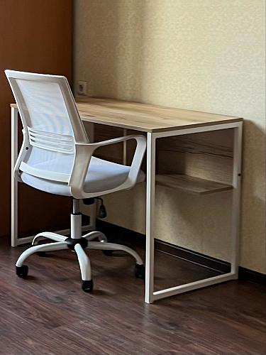 Письменный стол Клер Лофт дуб делано светлый / белый матовый фото покупателя 37