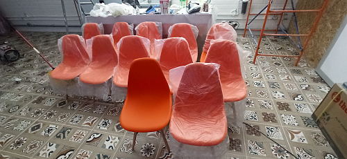 Пластиковый стул Eames PC-015 серо-голубой / дерево фото покупателя 213