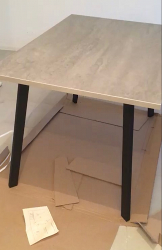 Стол Тринити Лофт 120 32 мм дуб галифакс табако / черный матовый фото покупателя 45