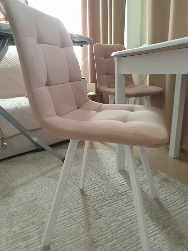 Стул на металлокаркасе Чилли синяя ткань / белый фото покупателя 319