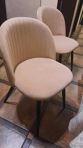 Стул на металлокаркасе Gabi 1 light blue / black / gold фото покупателя 475