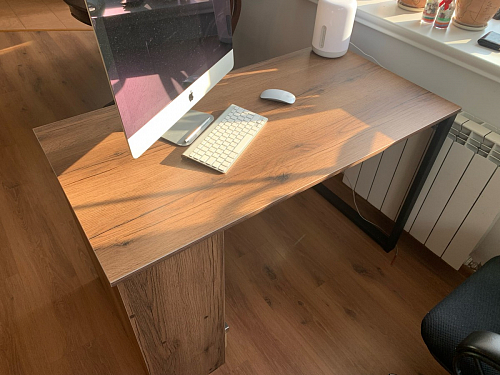 Письменный стол Битти Лофт 116х60х75 дуб делано светлый / белый матовый фото покупателя 112