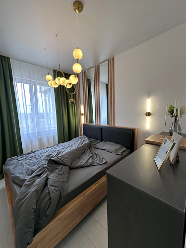 Двуспальная кровать Клауд 160х200 парящая дуб крафт золотой / антрацит фото покупателя 465