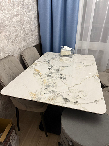 Стол на тумбе Бугун обсидиан / черный фото покупателя 72