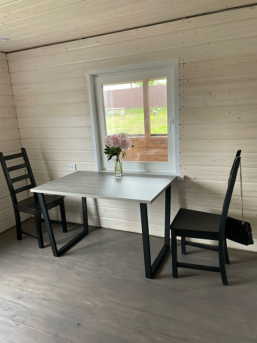 Стол Лота Лофт 140 25 мм черный матовый / бетон фото покупателя 904