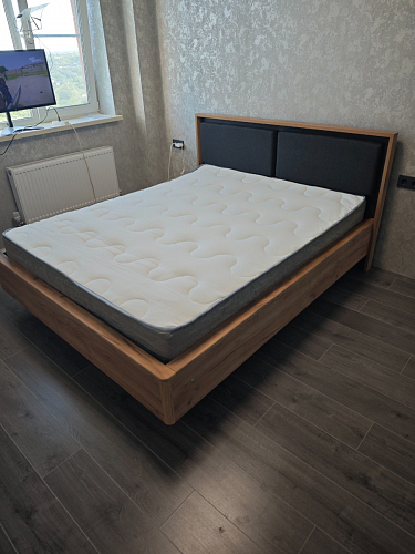 Двуспальная кровать Клауд 160х200 парящая дуб крафт золотой / антрацит фото покупателя 168