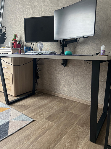 Деревянный стол Лота Лофт 140х80 черный матовый / бетон светлый фото покупателя 282