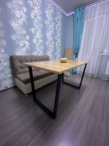 Стол Лота Лофт 140 25 мм черный матовый / дуб вотан фото покупателя 547