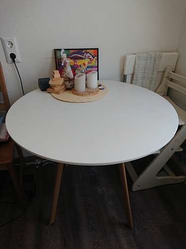 Деревянный стол Skandi 80 белый фото покупателя 4