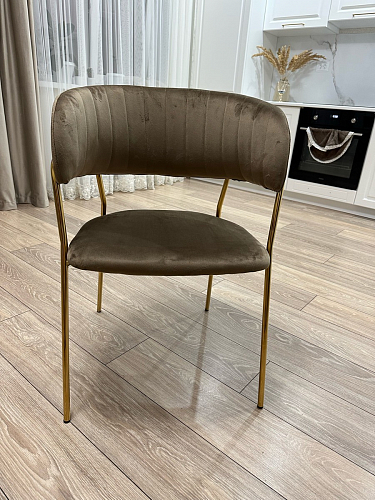 Стул на металлокаркасе Kamelia темно-серый / золотой фото покупателя 79