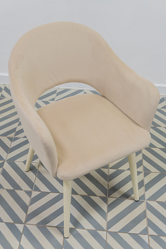 Стул на металлокаркасе Апри микровелюр графитовый / бежевый глянец из шоурума 4