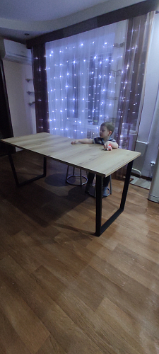 Деревянный стол Лота Лофт 140х80 черный матовый / бетон светлый фото покупателя 1020