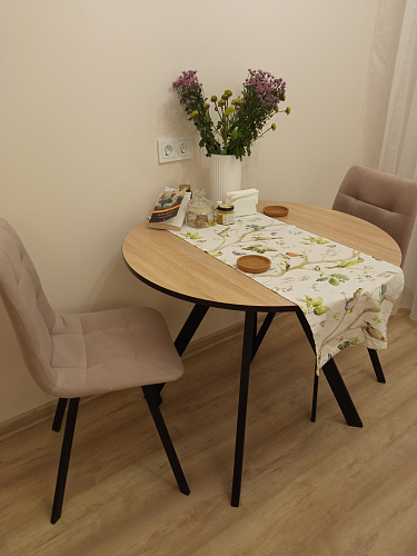 Стул на металлокаркасе Чилли синяя ткань / белый фото покупателя 670